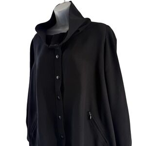 Marina Rinaldi Marina Sport Jacket Womens 31‎ Black Funnel Neck Swing Coat Plus